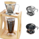 Reusable Portable Durable Stainless Steel Pour Over Cone Dripper Coffee Filter Strainer Holder Silver