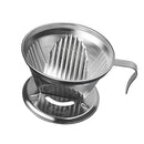 Reusable Portable Durable Stainless Steel Pour Over Cone Dripper Coffee Filter Strainer Holder Silver