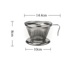 Reusable Portable Durable Stainless Steel Pour Over Cone Dripper Coffee Filter Strainer Holder Silver