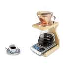 Wood Coffee &Tea Maker Dripper Stand Drip Station with Stainless Steel Plate