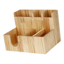 Wood Coffee Cup Lid Dispenser Holder Condiment Rack Beverage Organizer