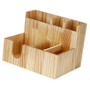 Wood Coffee Cup Lid Dispenser Holder Condiment Rack Beverage Organizer