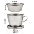 Coffee Dripper Drip Brewing Pot Coffee Filter Brew Coffee Pot Percolators Hot & Cold Coffee Maker Stainless Steel
