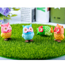 4 Pieces Micro Landscape Decor Resin Animal Owls Ornament Garden DIY Crafts
