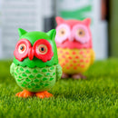 4 Pieces Micro Landscape Decor Resin Animal Owls Ornament Garden DIY Crafts