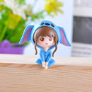 4pcs/set Miniature Q Girl Garden Micro Landscape Bonsai Dollhouse Decor