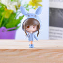 4pcs/set Miniature Q Girl Garden Micro Landscape Bonsai Dollhouse Decor