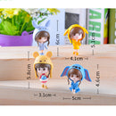 4pcs/set Miniature Q Girl Garden Micro Landscape Bonsai Dollhouse Decor