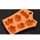 Orange Halloween 6 Cavity Chocolate Mould Cake Decorating Baking Tool 22.5cm