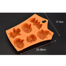 Orange Halloween 6 Cavity Chocolate Mould Cake Decorating Baking Tool 22.5cm