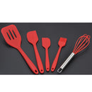 5 Pieces Silicone Kitchen Utensil Set Kitchen Cooking Whisk Brush Spatula