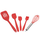 5 Pieces Silicone Kitchen Utensil Set Kitchen Cooking Whisk Brush Spatula