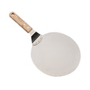 Household Stainless Steel Pizza Round Shovel Fried Shovel Baking Tool Silver