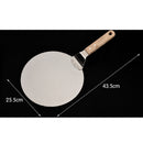 Household Stainless Steel Pizza Round Shovel Fried Shovel Baking Tool Silver