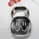 Stainless Steel Water Draining Soap Dish Case Holder Drainer Stand Bathroom