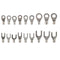 420 Piece Cold Pressed Non-Insulated Ring Terminal Fork Connector Crimp