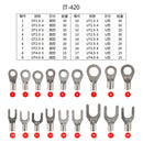 420 Piece Cold Pressed Non-Insulated Ring Terminal Fork Connector Crimp