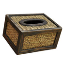 Bamboo Weaved facial tissue napkin box toilet paper dispenser case holder