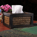 Bamboo Weaved facial tissue napkin box toilet paper dispenser case holder
