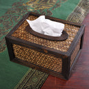 Bamboo Weaved facial tissue napkin box toilet paper dispenser case holder