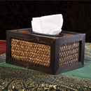 Bamboo Weaved facial tissue napkin box toilet paper dispenser case holder