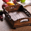 Portable 31x 23x 12cm Wood Food Serving Breakfast in Bed Lap Tray w/ Handles