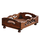 Portable 31x 23x 12cm Wood Food Serving Breakfast in Bed Lap Tray w/ Handles