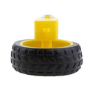 1 Piece DC Gear Motor and Tire Wheel for DC 3V-6V Arduino Smart Car Robot Projects (Yellow) for Smart Car Robot Arduino