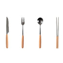 4 Pieces Spoon Fork Knife Chopsticks Stainless Steel Travel Tableware Set
