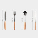 4 Pieces Spoon Fork Knife Chopsticks Stainless Steel Travel Tableware Set