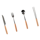 4 Pieces Spoon Fork Knife Chopsticks Stainless Steel Travel Tableware Set