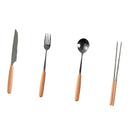 4 Pieces Spoon Fork Knife Chopsticks Stainless Steel Travel Tableware Set