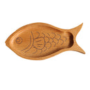 Fish Shape Wooden Plate Breakfast Food Snack Serving Tray Salad Bowl Platter