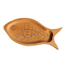 Fish Shape Wooden Plate Breakfast Food Snack Serving Tray Salad Bowl Platter
