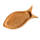 Fish Shape Wooden Plate Breakfast Food Snack Serving Tray Salad Bowl Platter