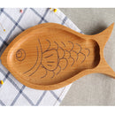Fish Shape Wooden Plate Breakfast Food Snack Serving Tray Salad Bowl Platter