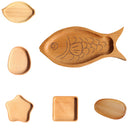 Fish Shape Wooden Plate Breakfast Food Snack Serving Tray Salad Bowl Platter