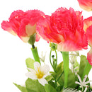 1 Bunch of Carnation Bunch Artificial Silk Flower Bouquet Plant Home Bedroom Hotel Office Desk Floral Decor Sunset Glow