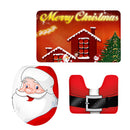 Set Of 3PCS Safe Slip Resistant Flannel Bath Mat With Toilet Rug & Seat Cover Entrance Door Bathroom Coffee Study Kitchen Bed Decor Christmas