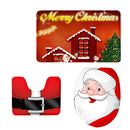 Set Of 3PCS Safe Slip Resistant Flannel Bath Mat With Toilet Rug & Seat Cover Entrance Door Bathroom Coffee Study Kitchen Bed Decor Christmas
