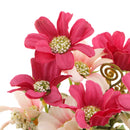 Artificial Realistic Chrysanthemum Bunch Silk Flower Bouquet Wedding Party Garden Plant Decor Ornaments Rose Red