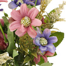 Artificial Realistic Chrysanthemum Bunch Silk Flower Bouquet Wedding Party Garden Plant Decor Ornaments Purple+Pink