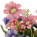 Artificial Realistic Chrysanthemum Bunch Silk Flower Bouquet Wedding Party Garden Plant Decor Ornaments Purple+Pink