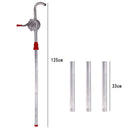 Hand Rotary Self Dispense Oil Diesel Fuel Pump Drum Tank Barrel 130cm Silver