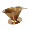Pour Over Drip Mesh Coffee Tea Cone Filter Holder Coffee Making 125mm Gold