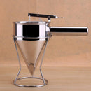 Stainless Steel Octopus Fish Balls Tool Utensils Conical Funnel With Stand
