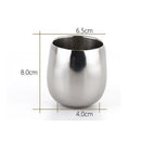Anti-Rust Easy Clean Double -Wall Design Stainless Steel Beer Drinks Milk Juice Coffee Tea Cup Mug Curved 200ml