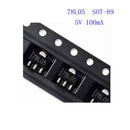 100 Pieces 78L05 Voltage Regulator 5V 100mA SOT-89-3L SMD