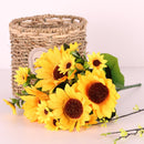 Artificial Sunflower Bouquet Helianthus Annuus for Home Hotel Decor - Yellow