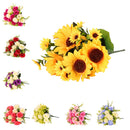 Artificial Sunflower Bouquet Helianthus Annuus for Home Hotel Decor - Yellow
